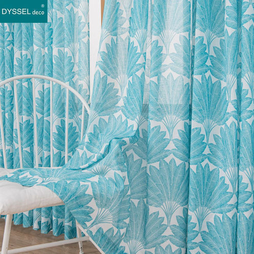 Rideau motif feuilles style moderne pour salon chambre - vue 6 sur 8