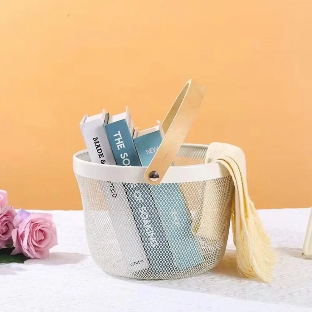 panier de rangement léger et élégant en fer pliable - vue 5 sur 12