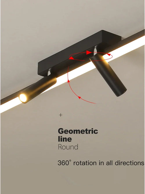 lustre led moderne avec projecteurs acrylique pour éclairage intérieur - vue 5 sur 9
