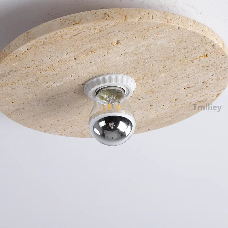 applique murale en pierre naturelle décorative rétro ronde led - vue 6 sur 8