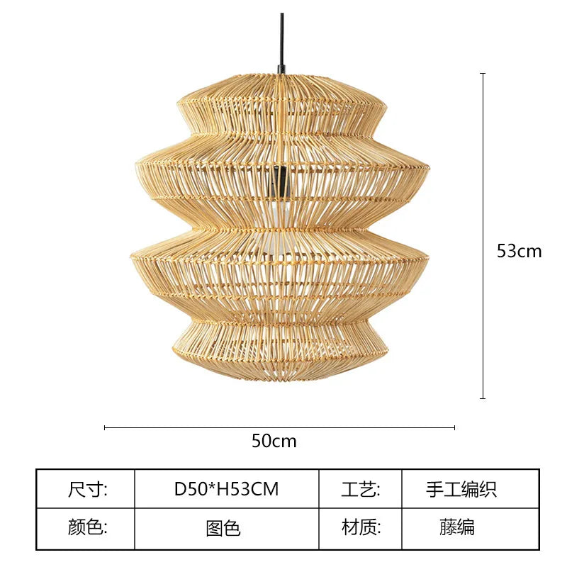 suspension en rotin chinois artisanale pour décoration intérieure - vue 12 sur 12