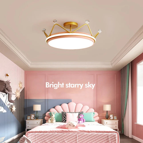 plafonnier led moderne couronne créative pour chambre d'enfant - vue 3 sur 16