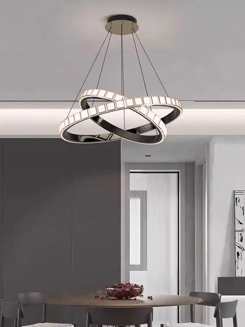 suspension minimaliste en aluminium et acrylique design moderne élégante - vue 3 sur 9