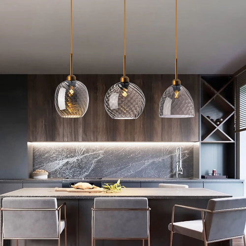 lustre en verre moderne pour bar restaurant hôtel villa - vue 5 sur 23