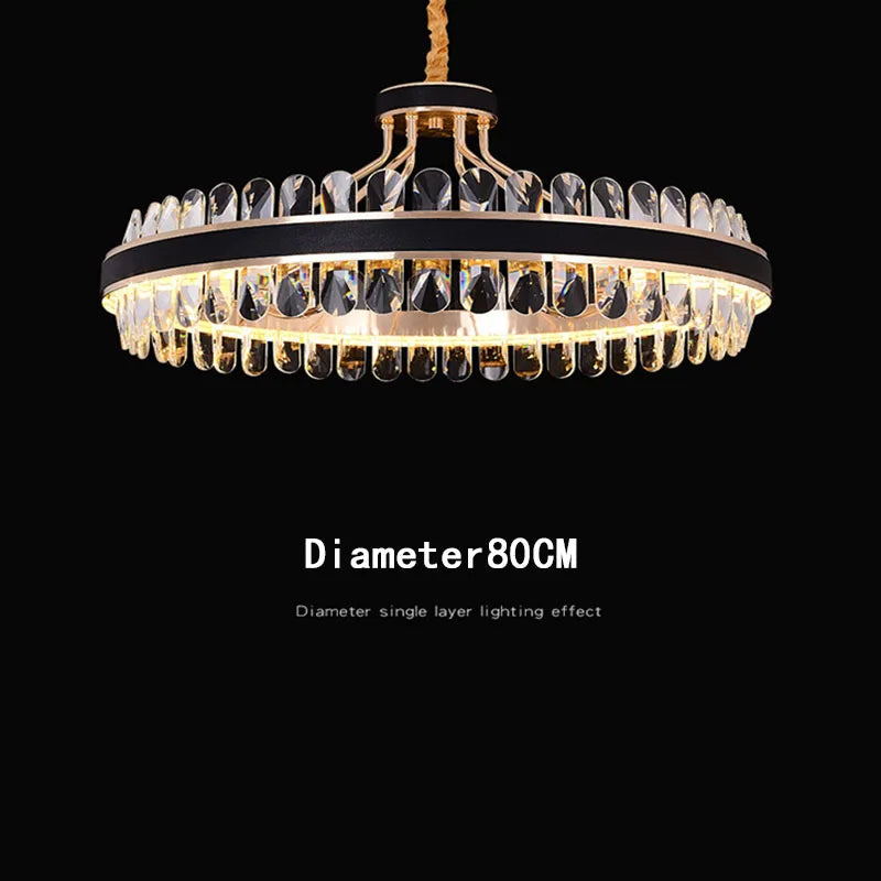lustre moderne en cristal led winfordo pour décoration intérieure - vue 8 sur 10