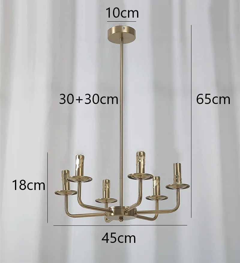 lustre moderne simple en fer avec lumière créative - vue 8 sur 8