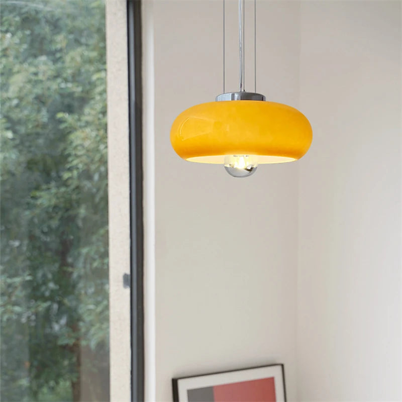 lustre nordique rétro bauhaus en métal et verre - vue 4 sur 14
