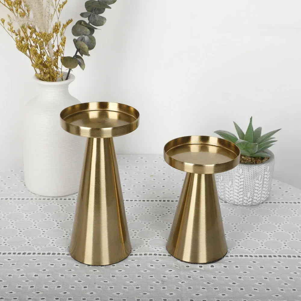lot de 3 bougeoirs en métal pour décoration mariage et cadeaux luxe - vue 3 sur 6