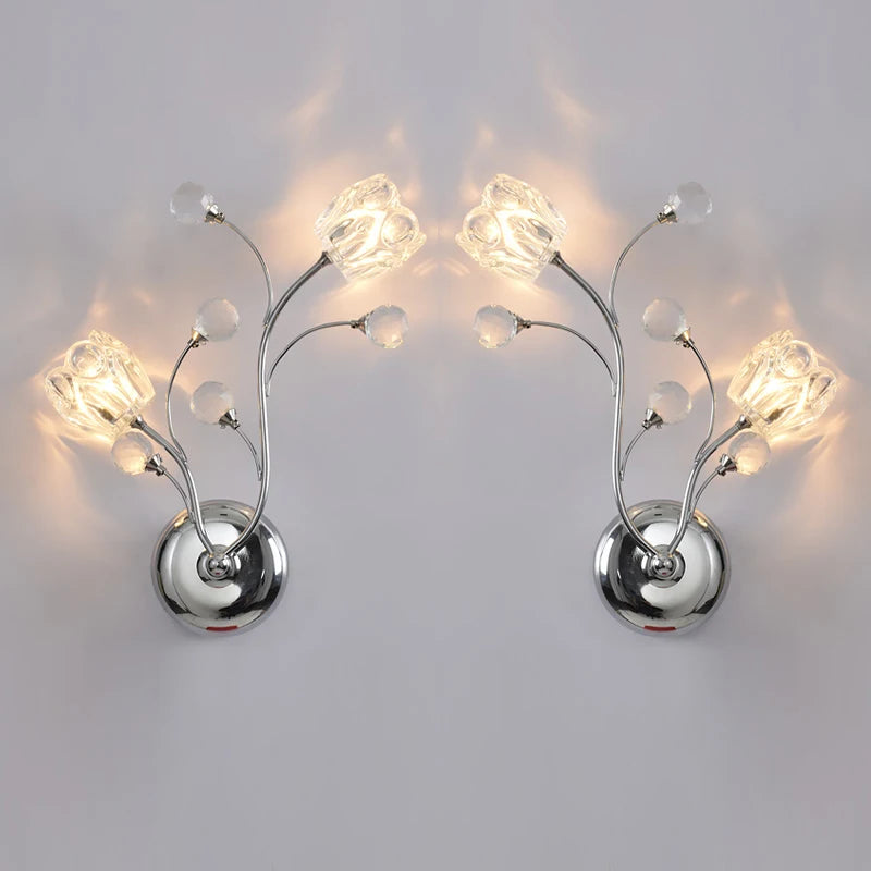 applique murale en cristal doré pour intérieur décoratif - vue 3 sur 11