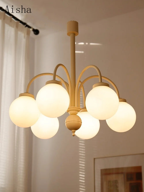lustre boule rétro à 4 5 6 têtes en verre décoratif - vue 4 sur 9