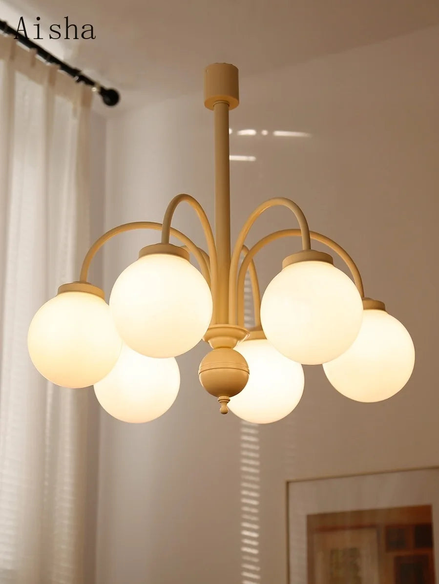 lustre boule rétro à 4 5 6 têtes en verre décoratif - vue 4 sur 9