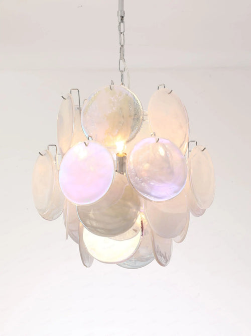lustre suspendu en verre coloré fait main en italie - vue 2 sur 5