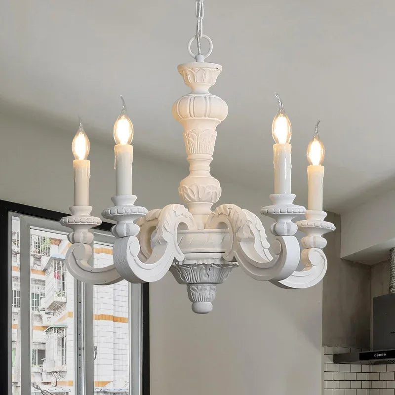 lustre en bois sculpté et verre de murano rétro élégant - vue 3 sur 12