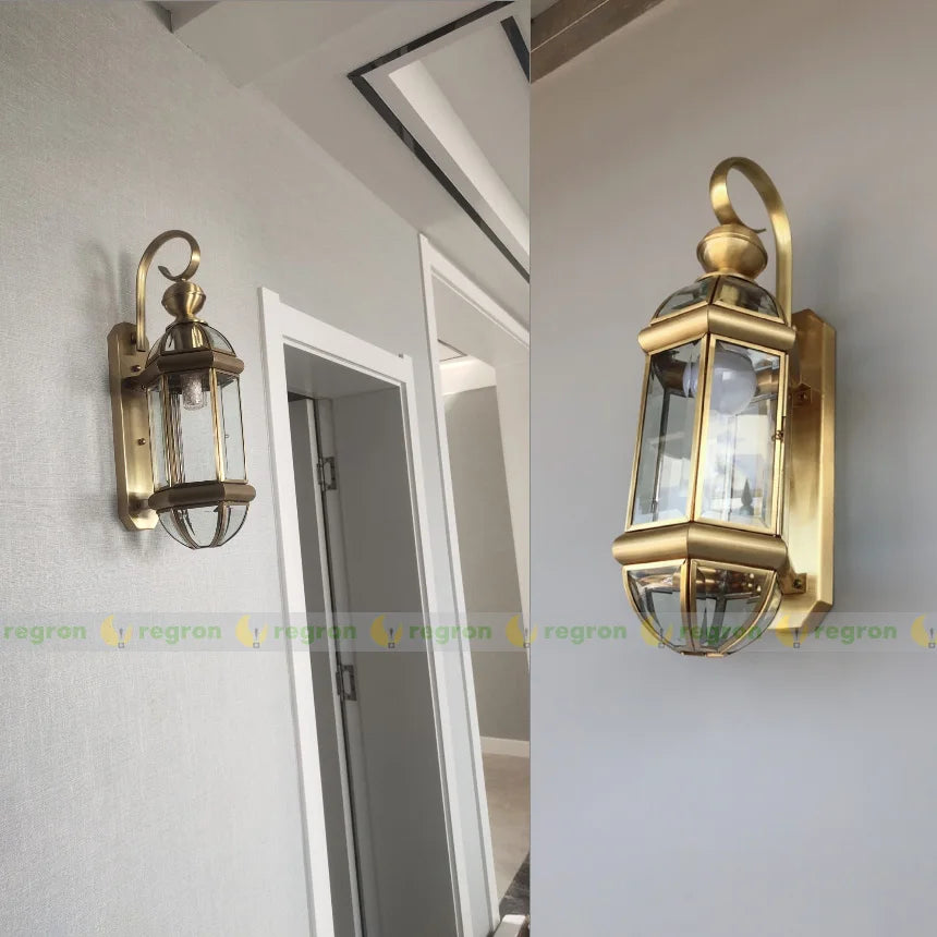 applique murale extérieure en cuivre étanche pour espace extérieur - vue 2 sur 9