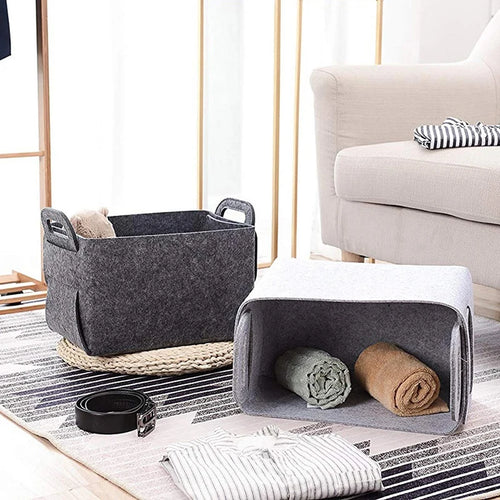 panier de rangement en feutre pour jouets livres et vêtements - vue 3 sur 8
