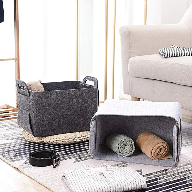 panier de rangement en feutre pour jouets livres et vêtements - vue 3 sur 8