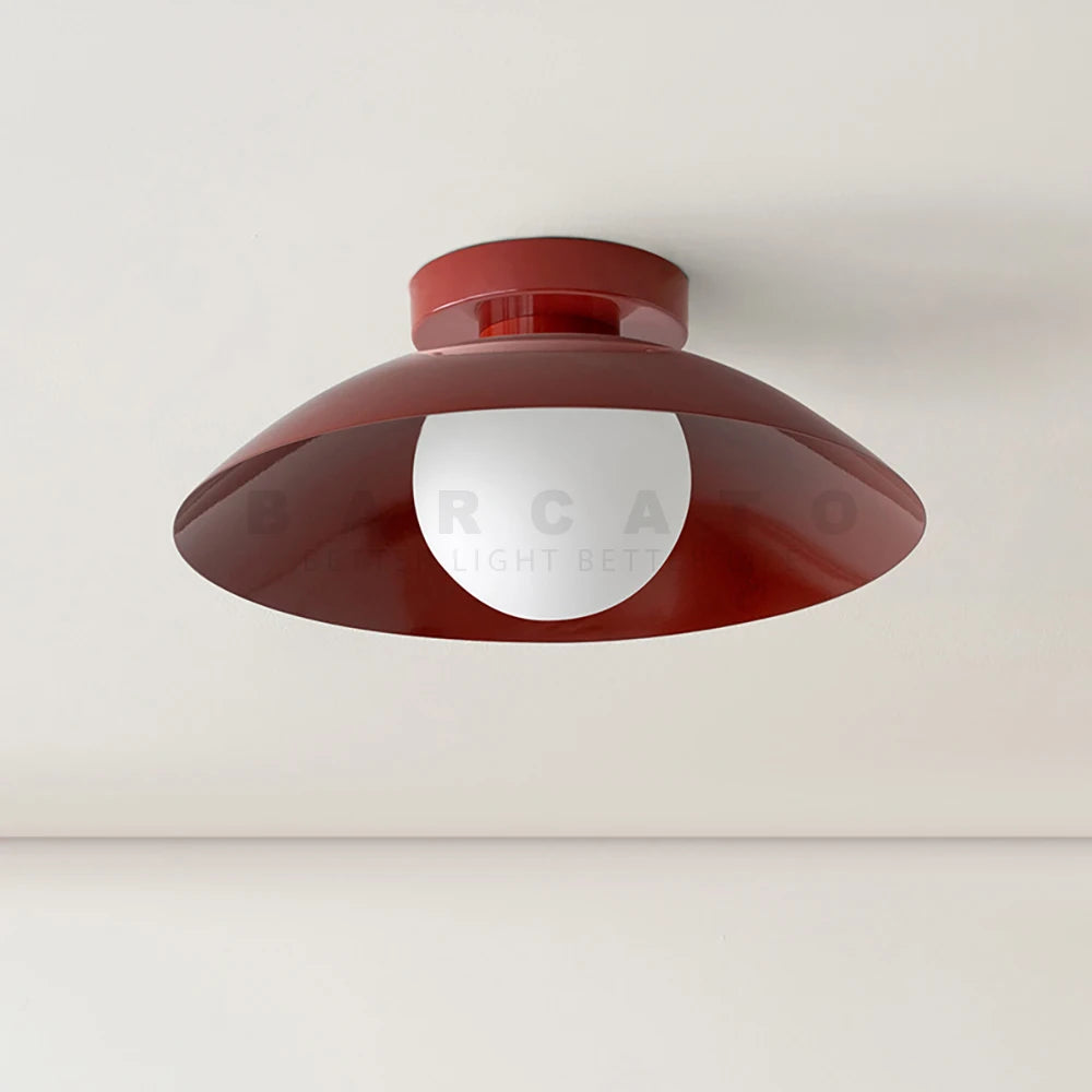 Plafonniers nordiques chambre d'enfants abat-jour en métal coloré 110V 220V Beige rouge G9 lampe moderne pour couloir allée intérieur créatif - vue 3 sur 8