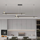 suspension led minimaliste moderne en acier brossé noir