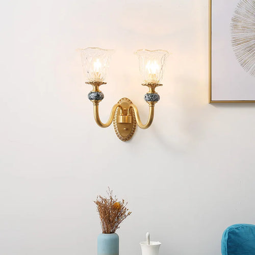 applique murale dorée luxe rétro pour décoration intérieure - vue 3 sur 8