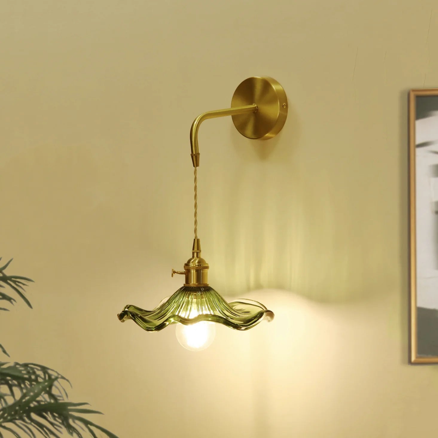 American Vintage Glass Wall Sconce Light Fixtures with E27 Led Lamp - vue 3 sur 7