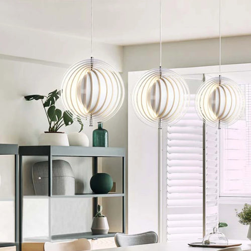 suspension ronde à led décorative en forme de boule - vue 6 sur 8