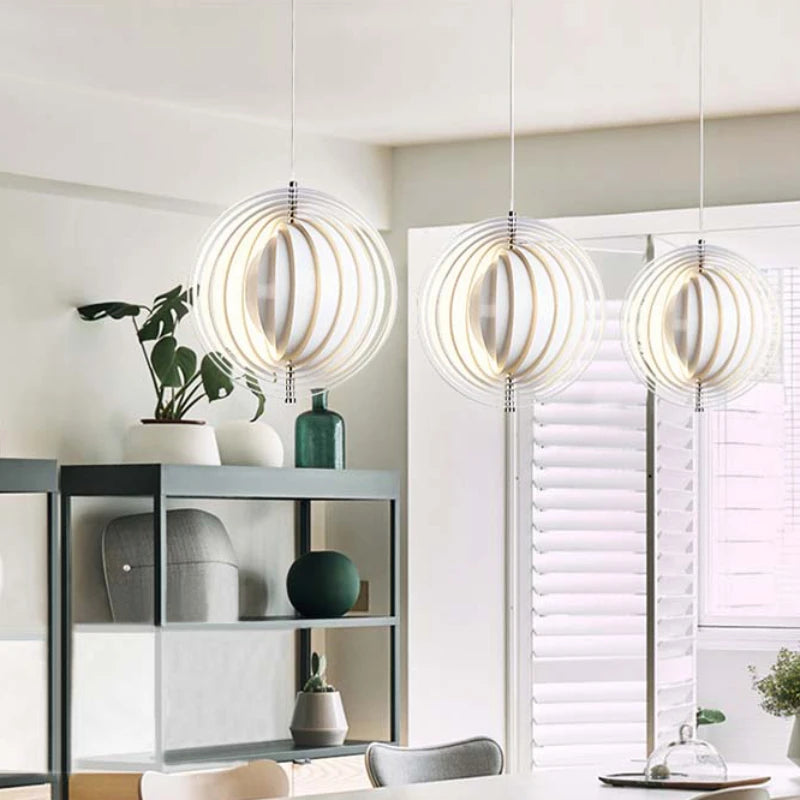 suspension ronde à led décorative en forme de boule - vue 5 sur 8