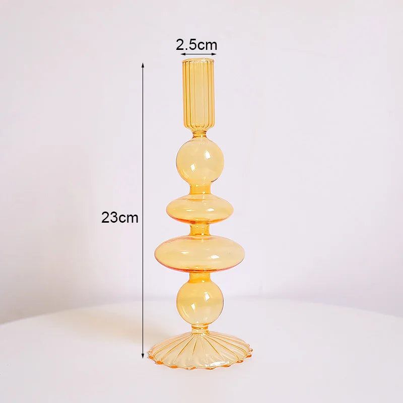 bougeoir vintage en verre pour mariage et dîners romantiques - vue 7 sur 27
