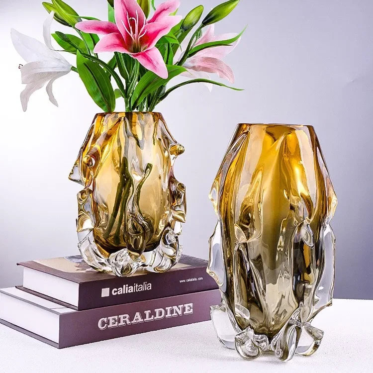 vase en verre dégradé pour décoration moderne et arrangement floral - vue 3 sur 7