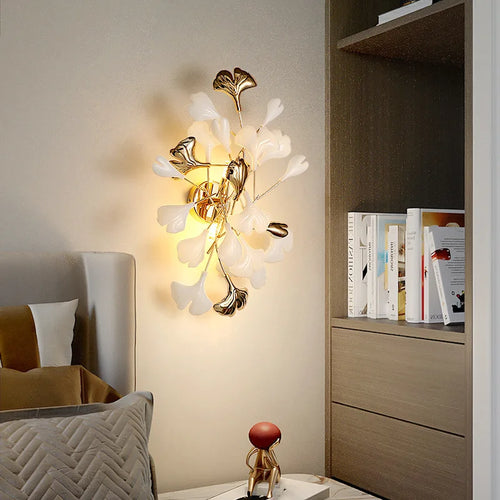 Applique murale led en céramique à fleurs romantiques pour hôtel - vue 5 sur 8