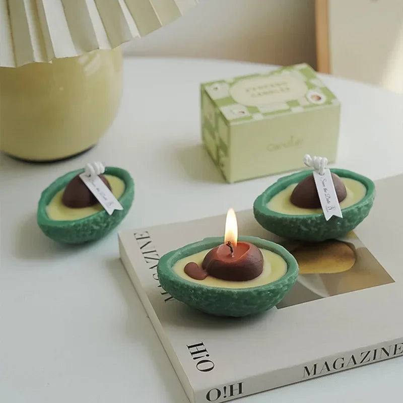 bougie parfumée aromathérapie imitation avocat en cire de soja - vue 2 sur 7