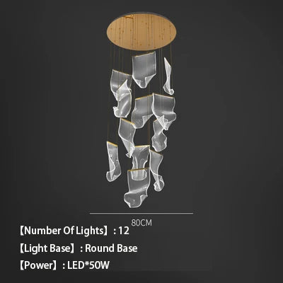 lustre en acrylique à led pour décoration intérieure élégante - vue 11 sur 14