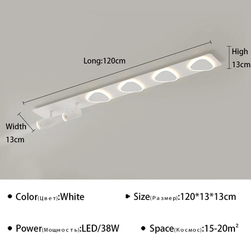 plafonnier led moderne avec projecteur luminaire décoratif d'intérieur - vue 12 sur 18