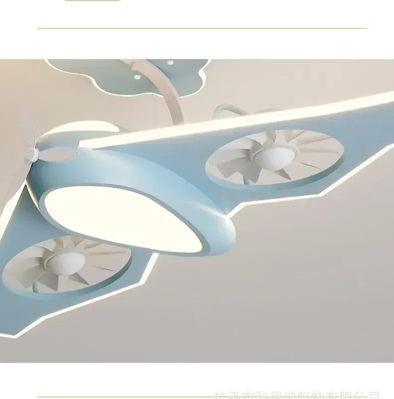 plafonnier ventilateur électrique pour chambre d'enfants design moderne - vue 3 sur 9
