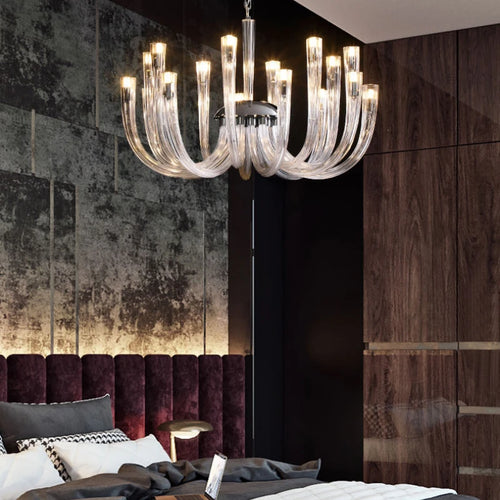 lustre de style européen moderne en verre de luxe - vue 5 sur 10