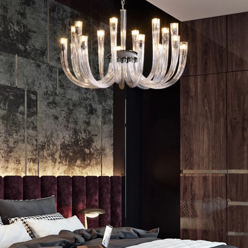 lustre de style européen moderne en verre de luxe - vue 4 sur 10