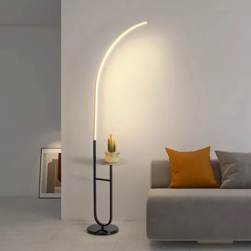 lampadaire à led avec rangement design minimaliste pour lecture et détente - vue 5 sur 8