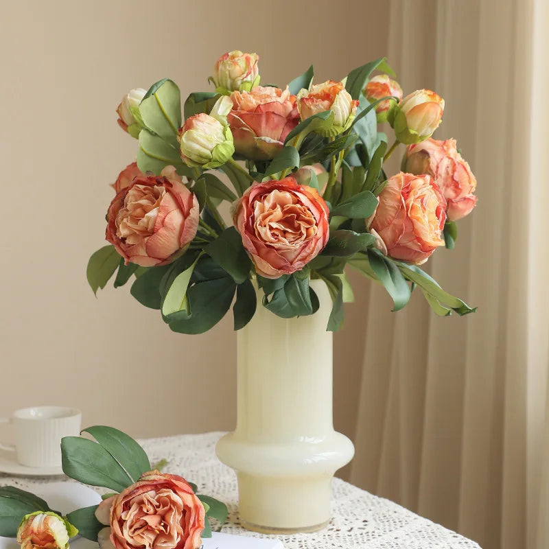 grandes fleurs artificielles de pivoine en soie pour décoration mariage - vue 5 sur 10