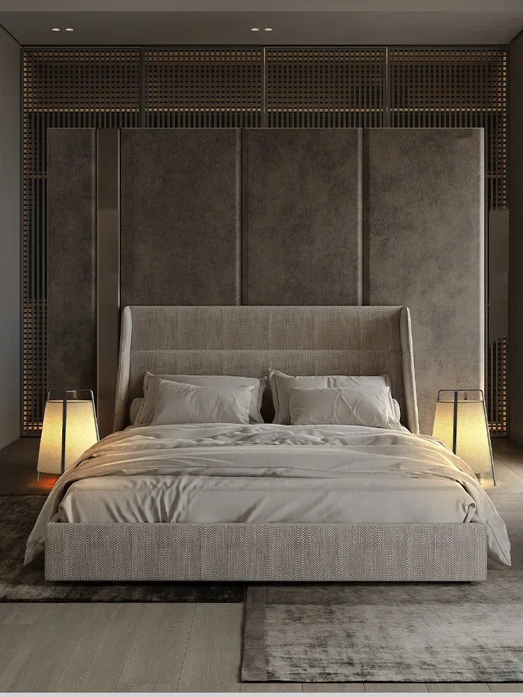 lampadaire led en tissu rétro japonais design moderne décoratif - vue 4 sur 7