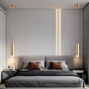 Suspension design cylindrique style Cuivre Or LED