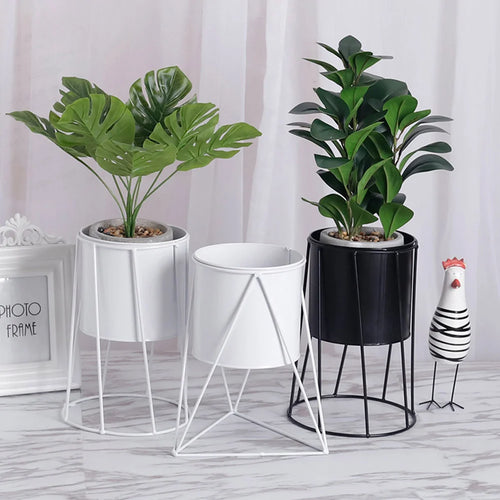 support en métal pour pots de fleurs d'intérieur simple - vue 2 sur 6