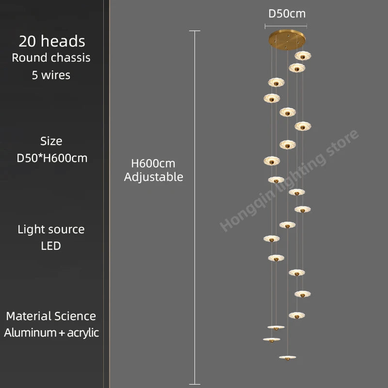 lustre moderne à led pour éclairage intérieur élégant - vue 21 sur 26