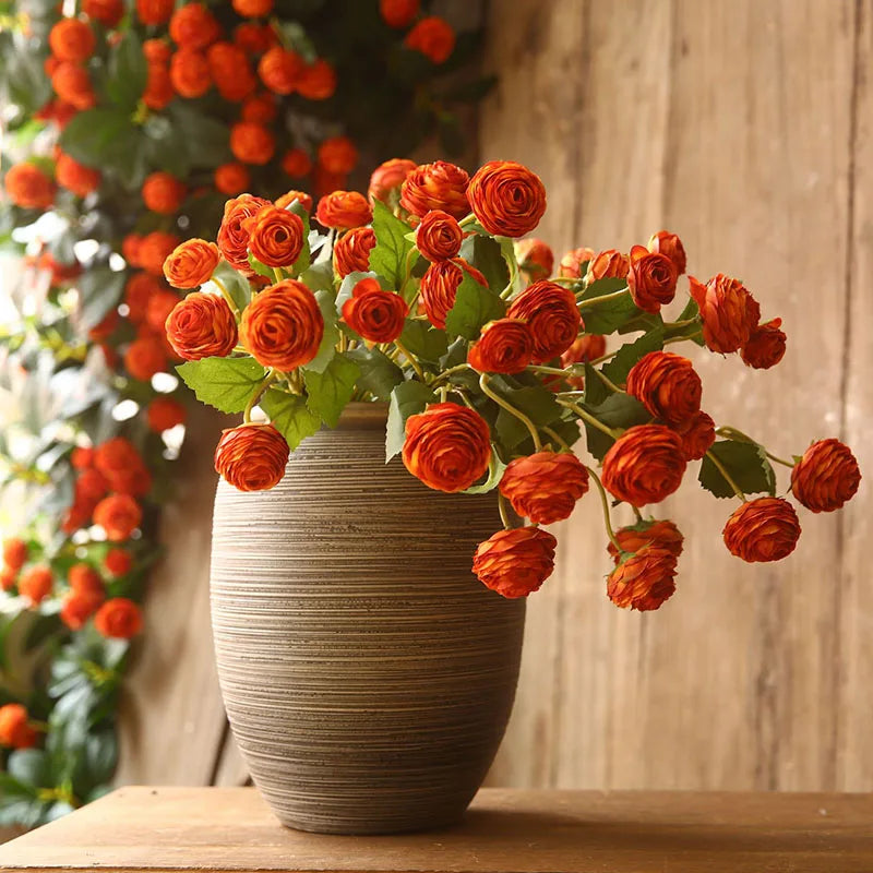 fleurs artificielles en soie roses et renoncules pour décoration de mariage - vue 4 sur 13