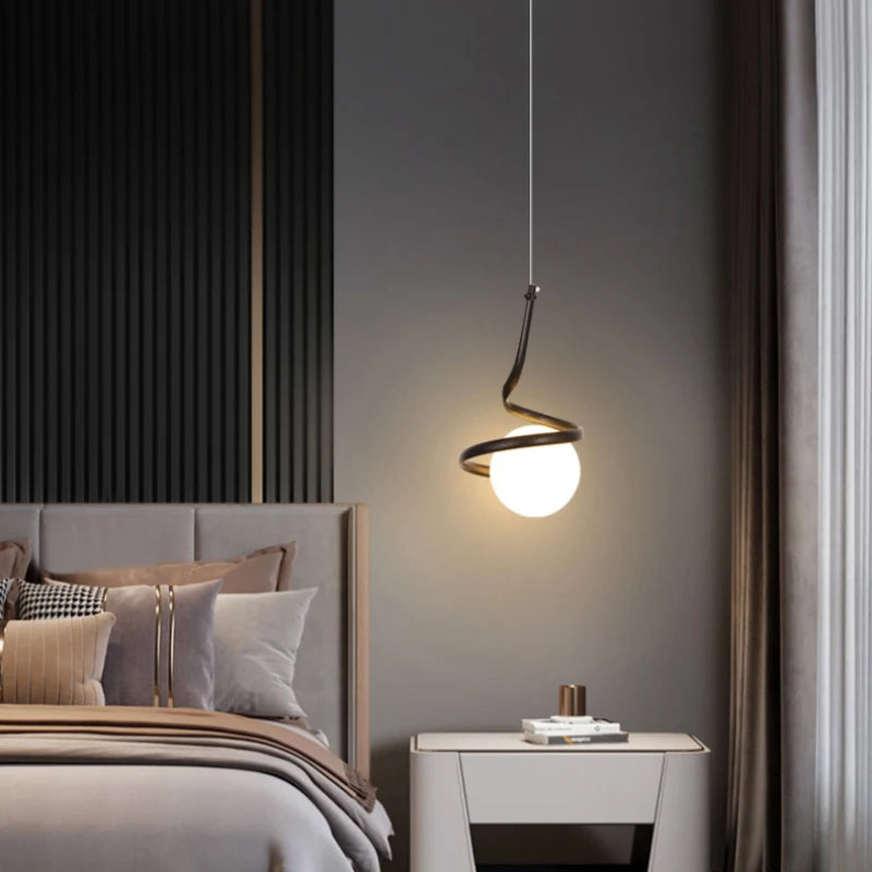 suspension en verre sphérique pour un éclairage moderne minimaliste - vue 5 sur 10