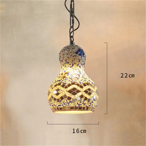 lustre en mosaïque turque fait main style art déco romantique en verre coloré - vue 13 sur 16