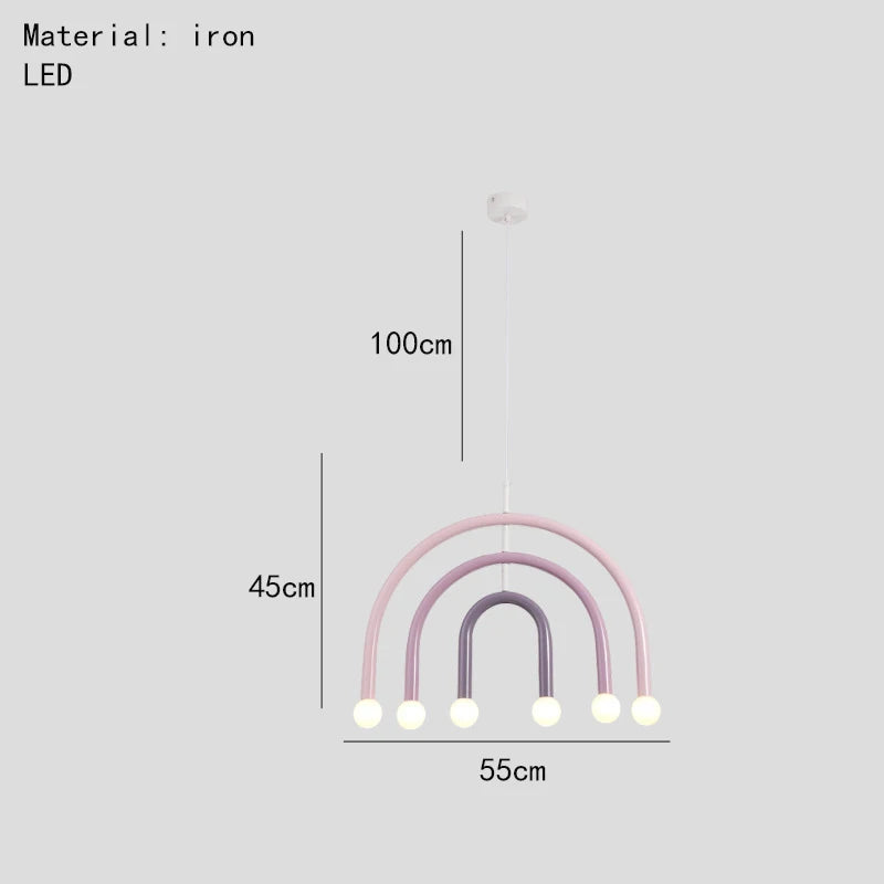 lustre arc-en-ciel métallique fil art déco suspendu réglable