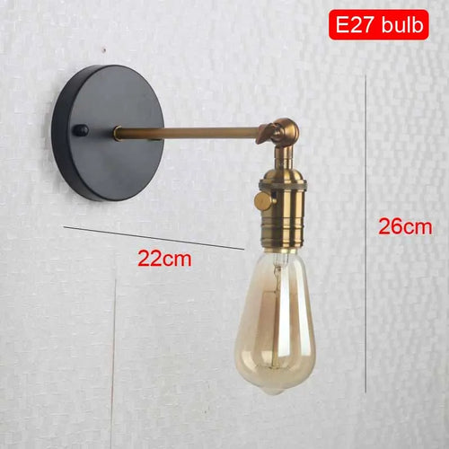 applique murale vintage en fer à led pour intérieur rétro - vue 8 sur 9