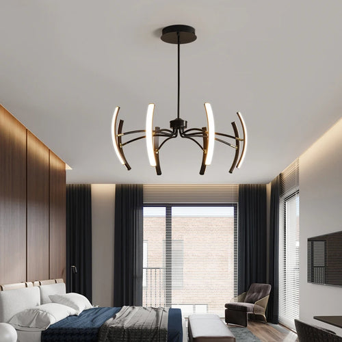 lustre led moderne éclairage intérieur lampes luminaires - vue 4 sur 18