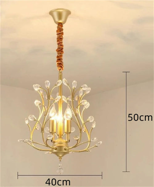 lustre vintage en cristal à quatre branches pour éclairage élégant - vue 3 sur 8