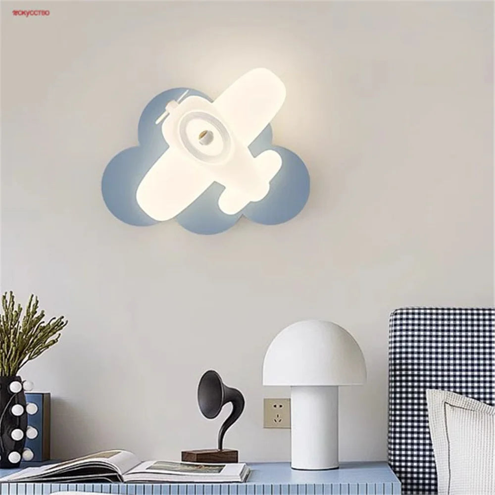 applique murale led en forme d'avion ou d'étoile pour enfants - vue 1 sur 9