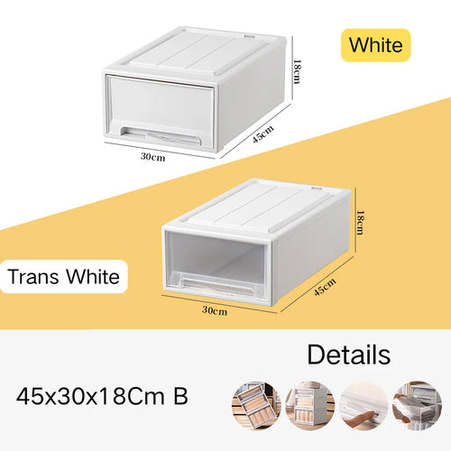 tiroirs empilables en plastique transparent pour rangement pratique - vue 44 sur 48